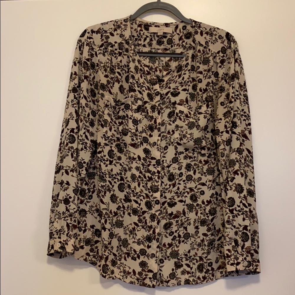 LOFT blouse with flower details